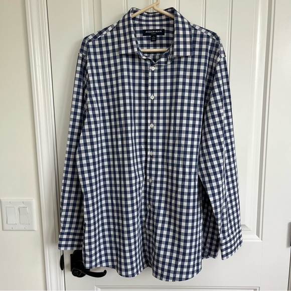 Mizzen + Main‎ Men’s Leeward Classic Blue Gingham Long Sleeve Button Down XL - Picture 2 of 6